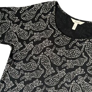 Soma Cool Nights Womens Nightgown Sleep Dress Black‎ Leopard Print SO SOFT Large